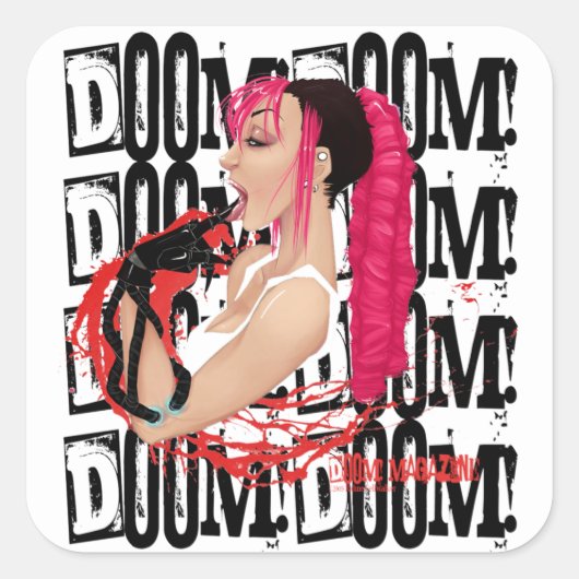 DOOM! Magazine "Z" Zwarte Sticker (Voorkant)