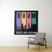 DOOM Scrolling Discord - Retro Forest Wall Art Wandkleed (In situ)