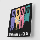Doom Scrolling Discord vierkante wandklok Klok (Hoek)