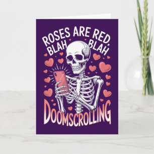 Doomscrolling Rozen Zijn Rood Anti Valentijnskaart Kaart