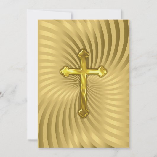 Doop 1e communie bevestiging goud kaart (Voorkant)