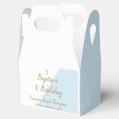 Doop 1e verjaardag baby boy blauw goud dank u bedankdoosjes (Geopend)