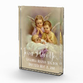 Doop Baby Baby Praying Angels Script Overlay Fotoblokken (Rechts)