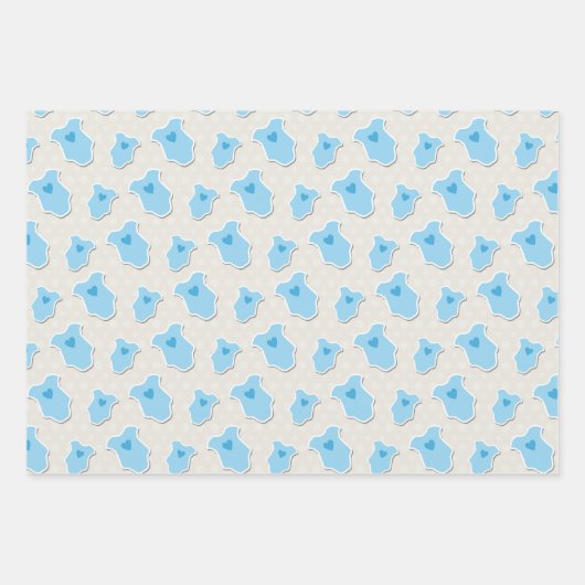 Doop Blauw Baby Cloud Cross Inpakpapier Vel (Voorkant 3)