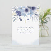 Doop Blauw Bloemkaart Kaart (Staand voorkant)