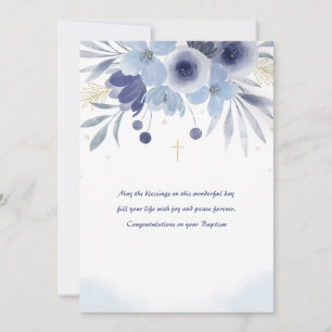 Doop Blauw Bloemkaart Kaart