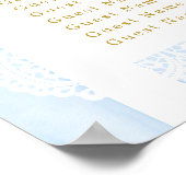 Doop Blauw Strik Baby Jongen  Zitplaatskaart Poster (Hoek)