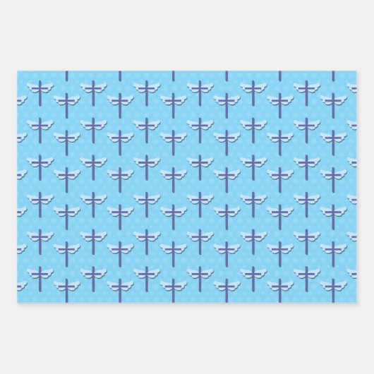 Doop Blauwe Dove Cross Liefde Inpakpapier Vel (Voorkant)