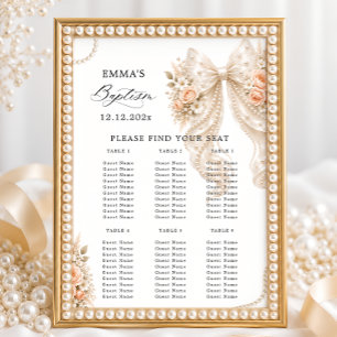 Doop Bloemboog en Parel Stoelenkaart Poster