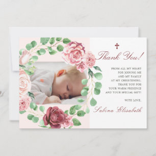 Doop Christening Baby Tuin Bloem Foto Bedankkaart