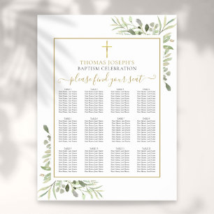 Doop Christening Groenaai Gouden Zitplaatskaart Poster
