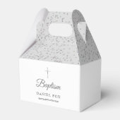 Doop Christening Zilver Stof Bedankdoosjes (Voorkant Zijde)