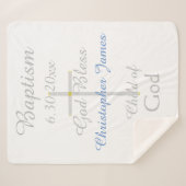 Doop Cross Boy Blue Star Rattle Medium Sherpa Deken (Voorkant (horizontaal))