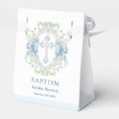 Doop Cross Crest Groen Baby Jongen Favor Box Bedankdoosjes (Achterkant)