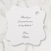 Doop Cross Elegante Kalligrafie Dank u Script Bedankjes Labels (Achterkant)