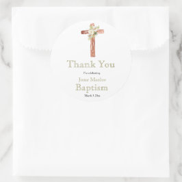 Doop cross floral envelop seal sticker