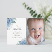 Doop dank u hortensia bloemen kaart (Staand voorkant)