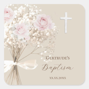Doop delicate boeket vierkante sticker