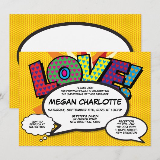 Doop doop doop liefde moderne leuke strip kaart (Voorkant / Achterkant)