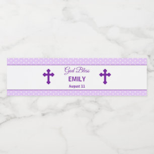 Doop doop doop Paarse fles Paarse polka dot Waterfles Etiket