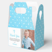 Doop doop religieuze jongen foto bedankdoosjes (Geopend)