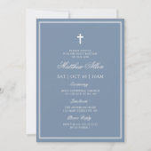 Doop Elegant Modern Cross QR-code Kaart (Voorkant)