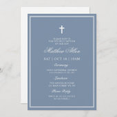 Doop Elegant Modern Cross QR-code Kaart (Voorkant / Achterkant)