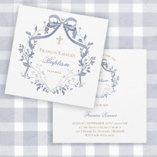 Doop elegante blauwe strik kaart