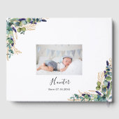 Doop eucalyptus groen aangepaste foto gastenboek (Achterkant)