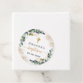 Doop eucalyptus groen glitters monogram  bedankjes labels (In situ)