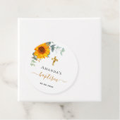 Doop eucalyptus groen zonnebloem bedankjes labels (In situ)