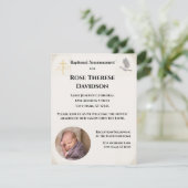 Doop Foto Aankondiging Uitnodiging (Staand voorkant)