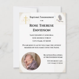 Doop Foto Aankondiging Uitnodiging