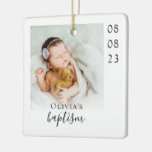 Doop Foto Keepsake Keramisch Ornament (Links)