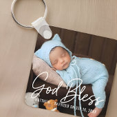 Doop God zegene eenvoudige elegante moderne Baby F Sleutelhanger