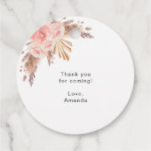 Doop gras pampas blozend bloem bedankt bedankjes labels (Achterkant)