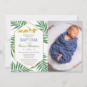 Doop Groen Blad Oerwoud Safari Fotouitnodiging Kaart (Voorkant)