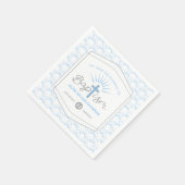 Doop halo en kruis aangepaste blauw grijs servet (Hoek)