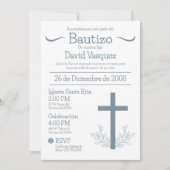 Doop in het Spaans Schattige Bautizo Kruis en blad Kaart (Voorkant)