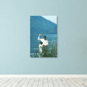 Doop in Lake Atitlan™ versie 2 LDS Art Poster Canvas Afdruk (Insitu (Houten vloer))