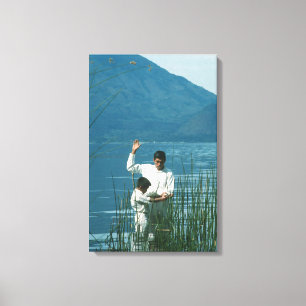 Doop in Lake Atitlan™ versie 2 LDS Art Poster Canvas Afdruk