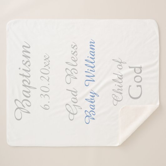 Doop Jongen Blauw Ster Rattle Medium Sherpa Deken (Voorkant (horizontaal))