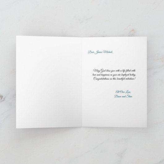 doop met engel kaart (Binnen)