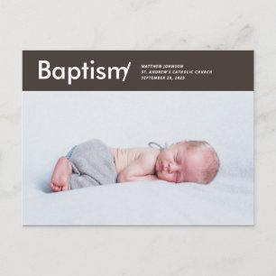 Doop Modern en Eenvoudige Custom Photo Briefkaart