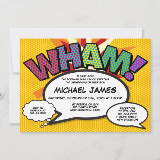 Doop Moderne Fun Comic Strip  Kaart (Voorkant)