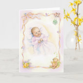 Doop of doop baby kaart (Gele Bloem)