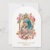 Doop Roze Bloemen Moeder Maria Jezus Goud Kaart (Achterkant)