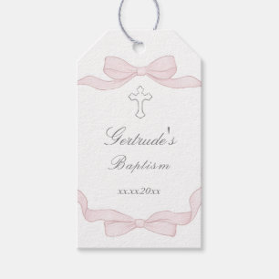 Doop roze boog lijst cadeaulabel