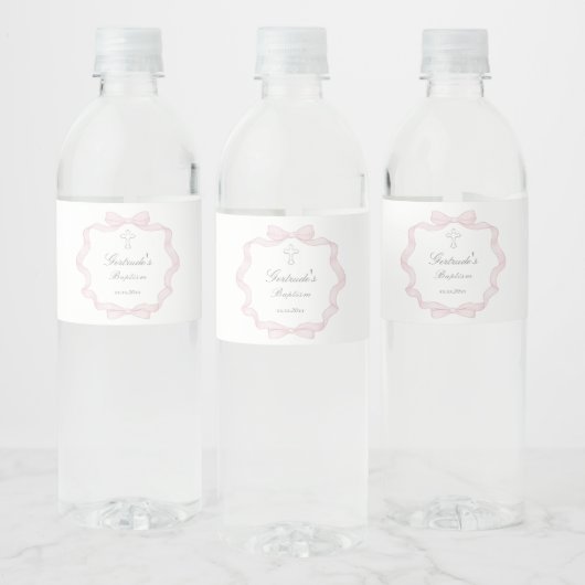 Doop roze boog lijst waterfles etiket (Flessen)