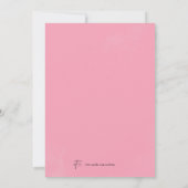 Doop Roze Kruis Duiven Meisjes Kaart (Achterkant)